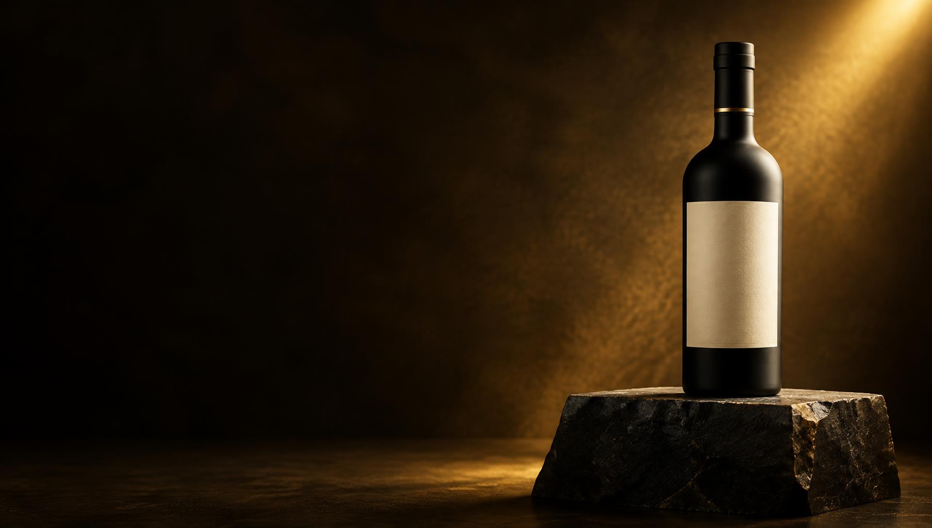A 750 mL espresso bottle with a black label reading your brand here